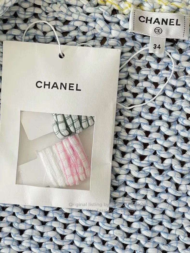 Chanel Chanel Knitted ice cream-coloured short coat Size XXS / US 00 / IT 34 - 2 Thumbnail