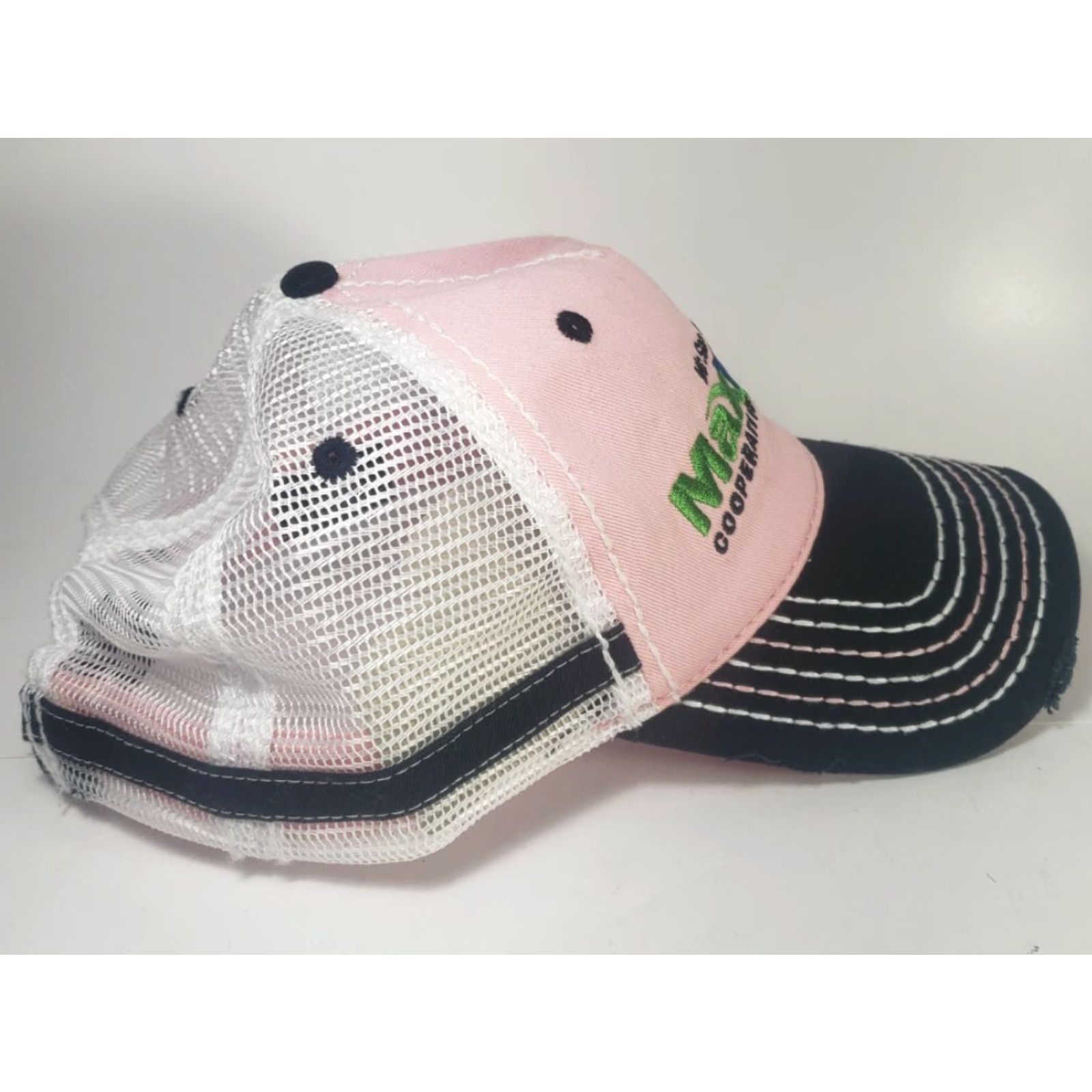 Pinko Cap America Maxyield Cooperative Hat Baseball Cap Cotton Canvas Pink Adjustable Unisex Adults 5 Panel Casual Workwear America Farming Theme 90s? Size ONE SIZE - 5 Thumbnail