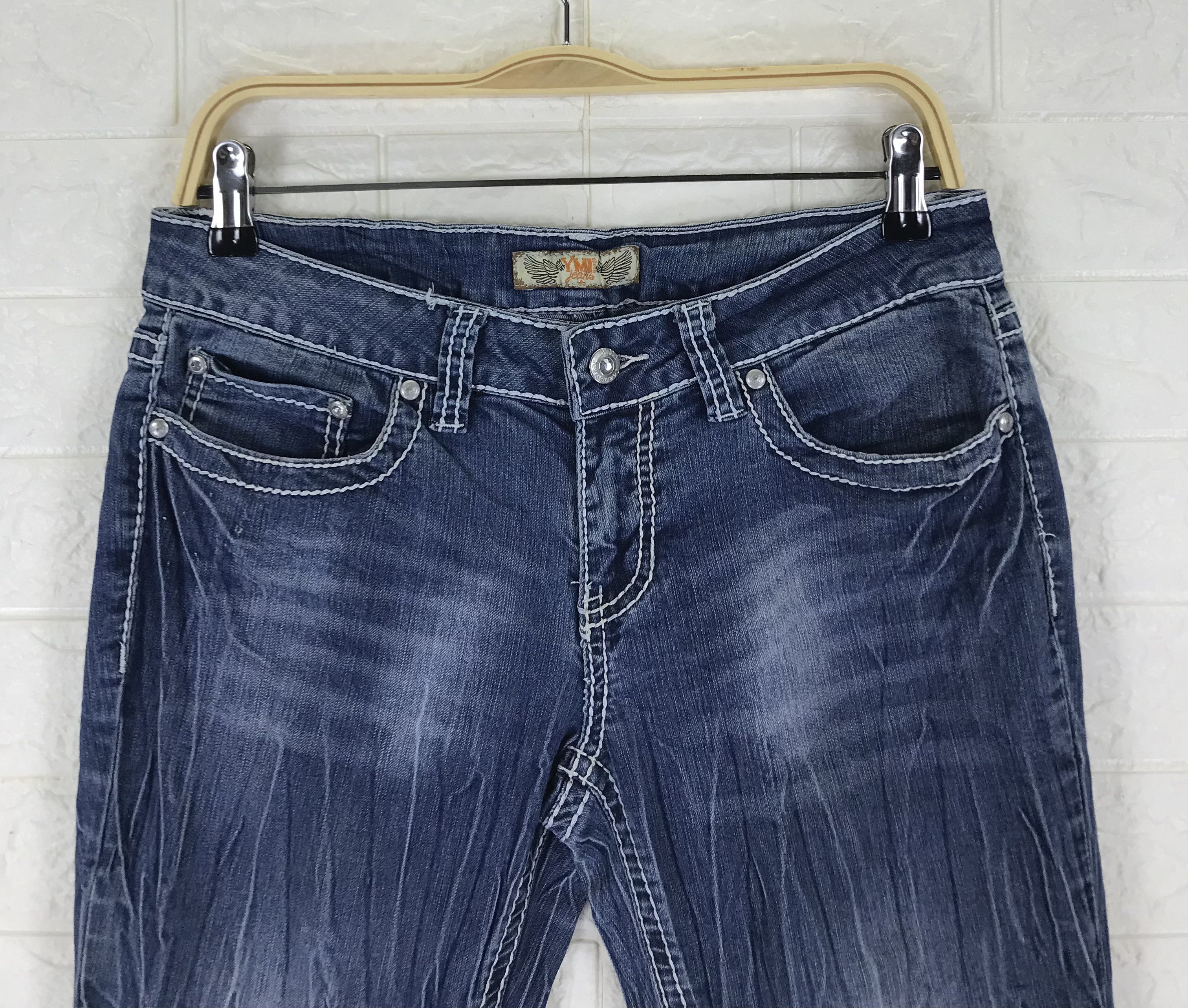 If Six Was Nine Vintage Japanese Super Flare Jeans Blue Washed Denim Size 30" / US 8 / IT 44 - 4 Thumbnail
