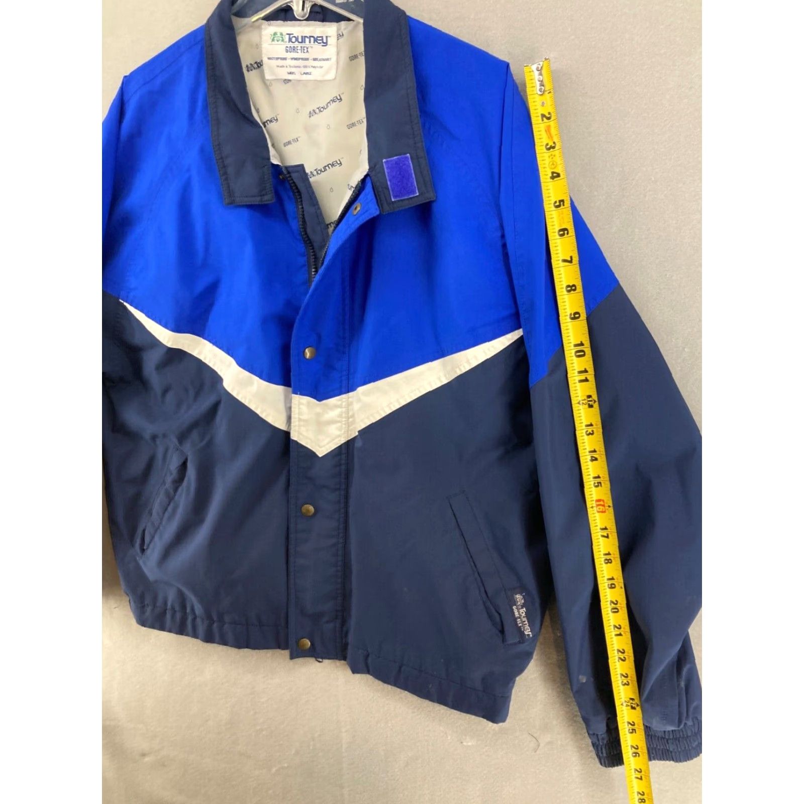 Vintage Tourney Gore Tex Mens Jacket Large Blue Snap Up Size US L / EU 52-54 / 3 - 4 Thumbnail