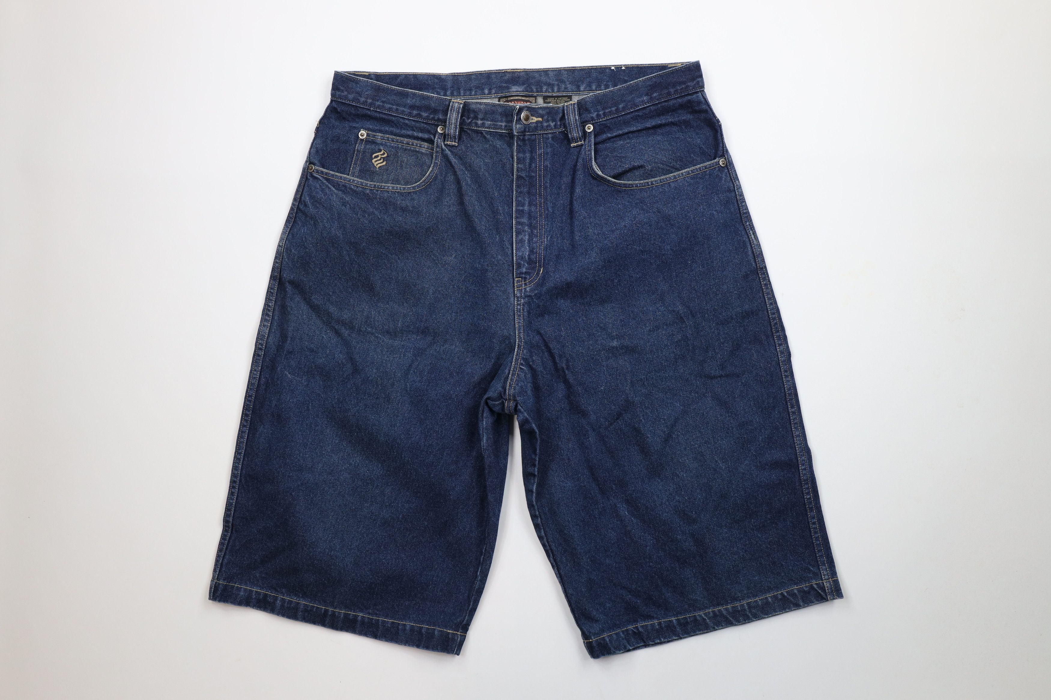 Rocawear × Vintage Vintage 90s Y2K Rocawear Spell Baggy Denim Jean Shorts Jorts Size US 38 / EU 54 - 1 Thumbnail
