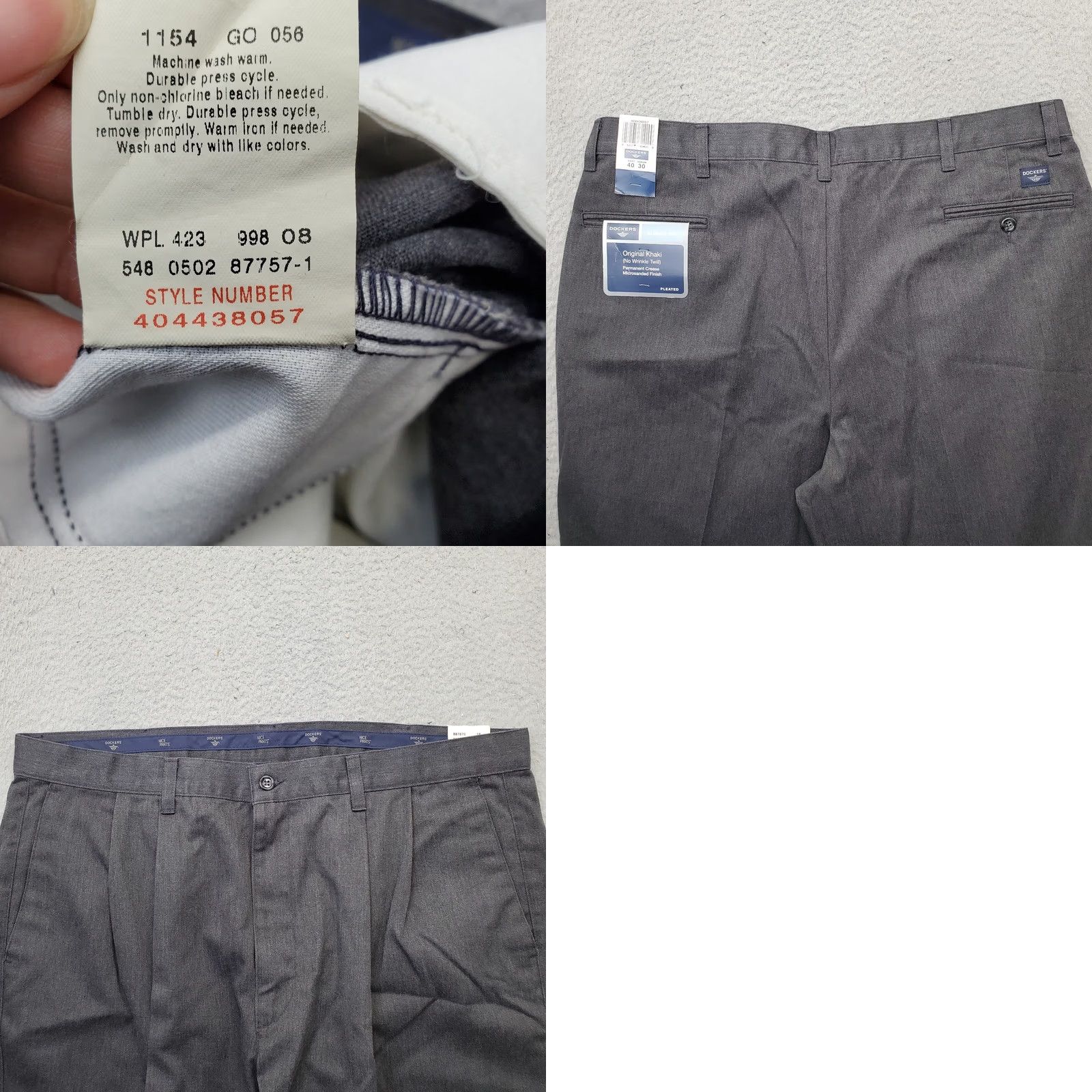 Dockers DOCKERS Pants Men 40x30 Blue Regular Fit Pleated Twill No Wrinkle Size US 40 / EU 56 - 8 Thumbnail