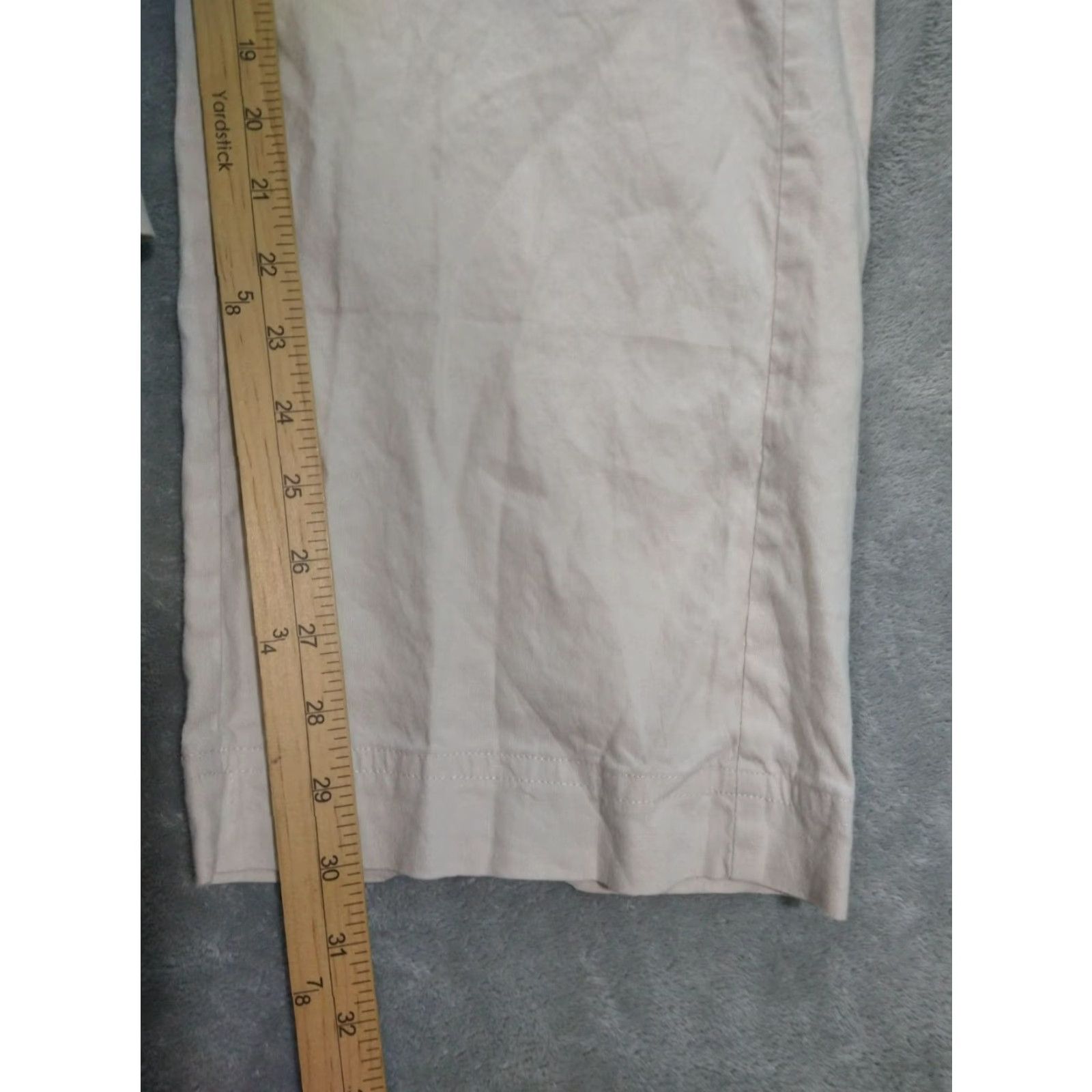 J. Jill J Jill Pants Womens 18 Beige Linen Blend Stretch Straight Leg Beachy Coastal Size 40" / US 18 - 5 Thumbnail