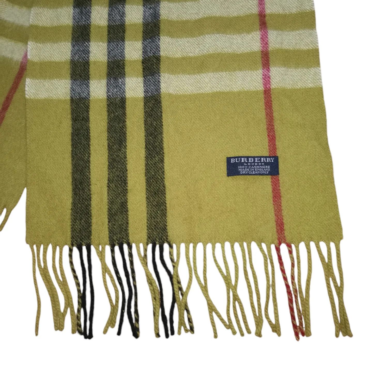 Burberry × Vintage Vintage Burberry Green Check Classic Cashmere Scarf Size ONE SIZE - 5 Thumbnail
