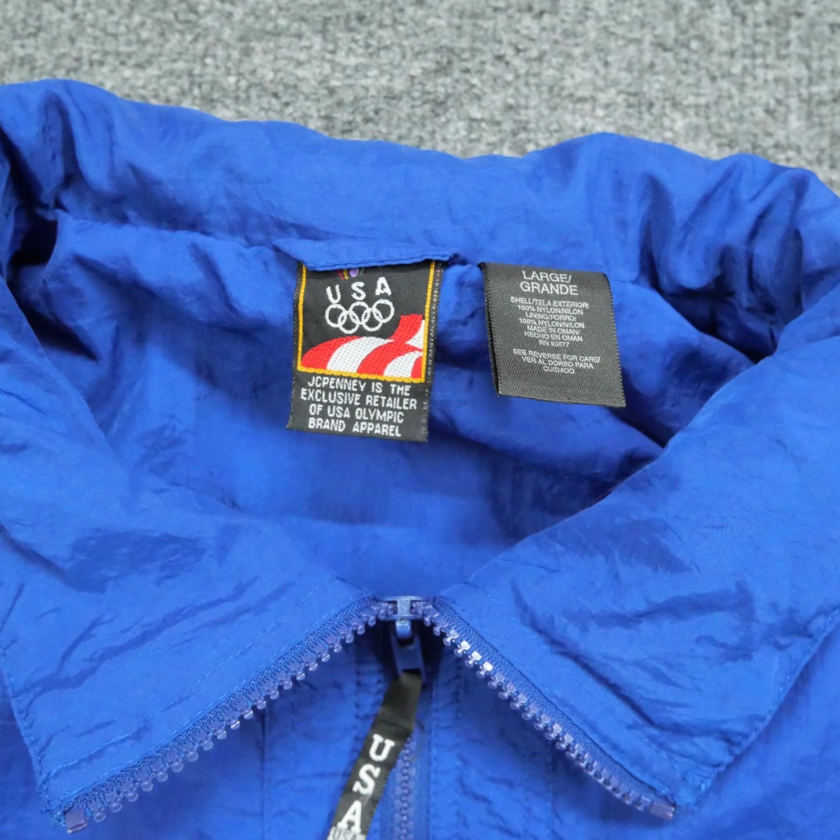 Vintage VINTAGE Olympic Jacket Mens L Blue Hooded Windbreaker 90s Sports Windbreaker Logo Size US L / EU 52-54 / 3 - 3 Thumbnail
