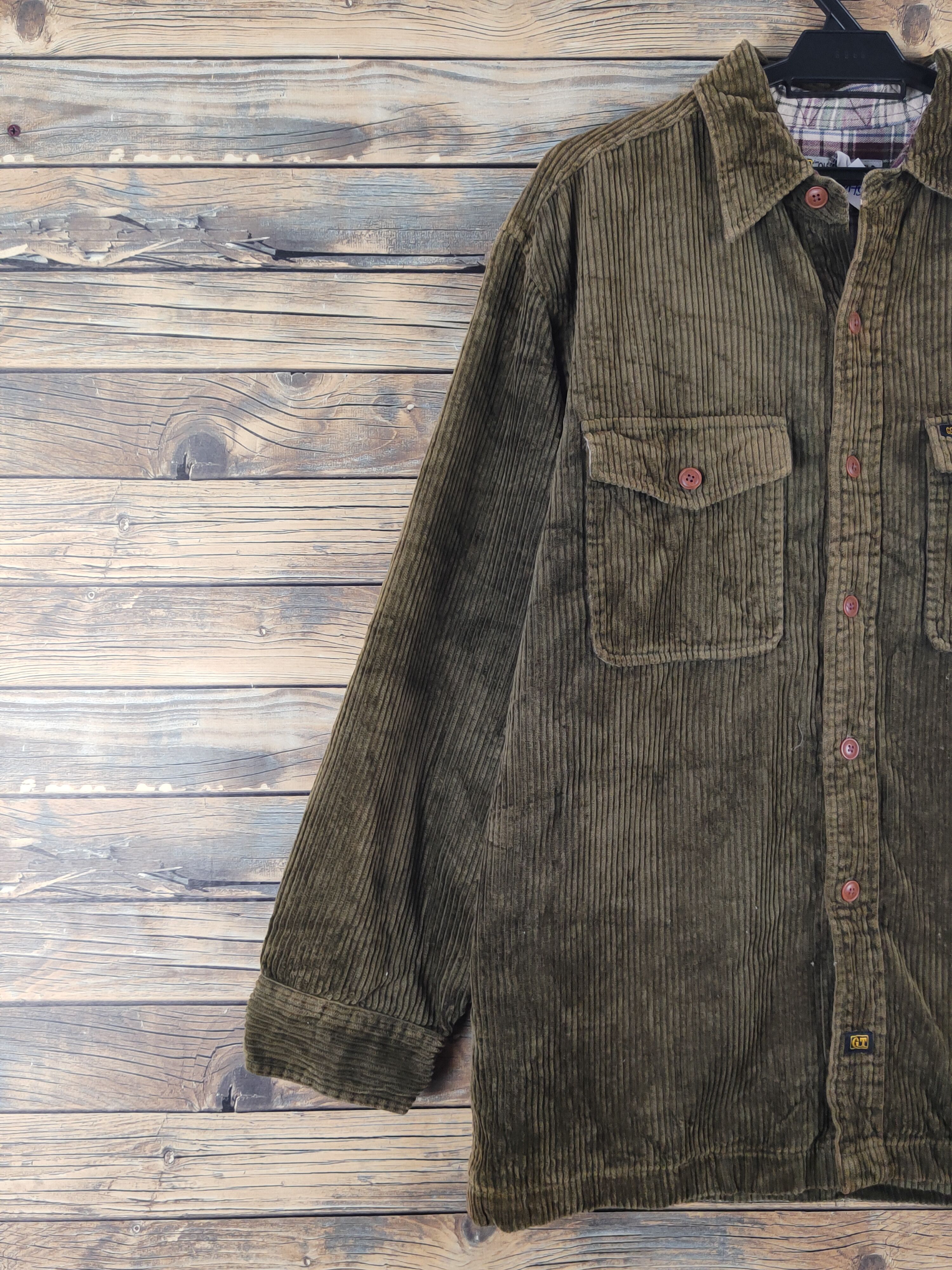 Vintage George Thomas Hawkins Olive Corduroy jacket #W1758 Size US M / EU 48-50 / 2 - 3 Thumbnail