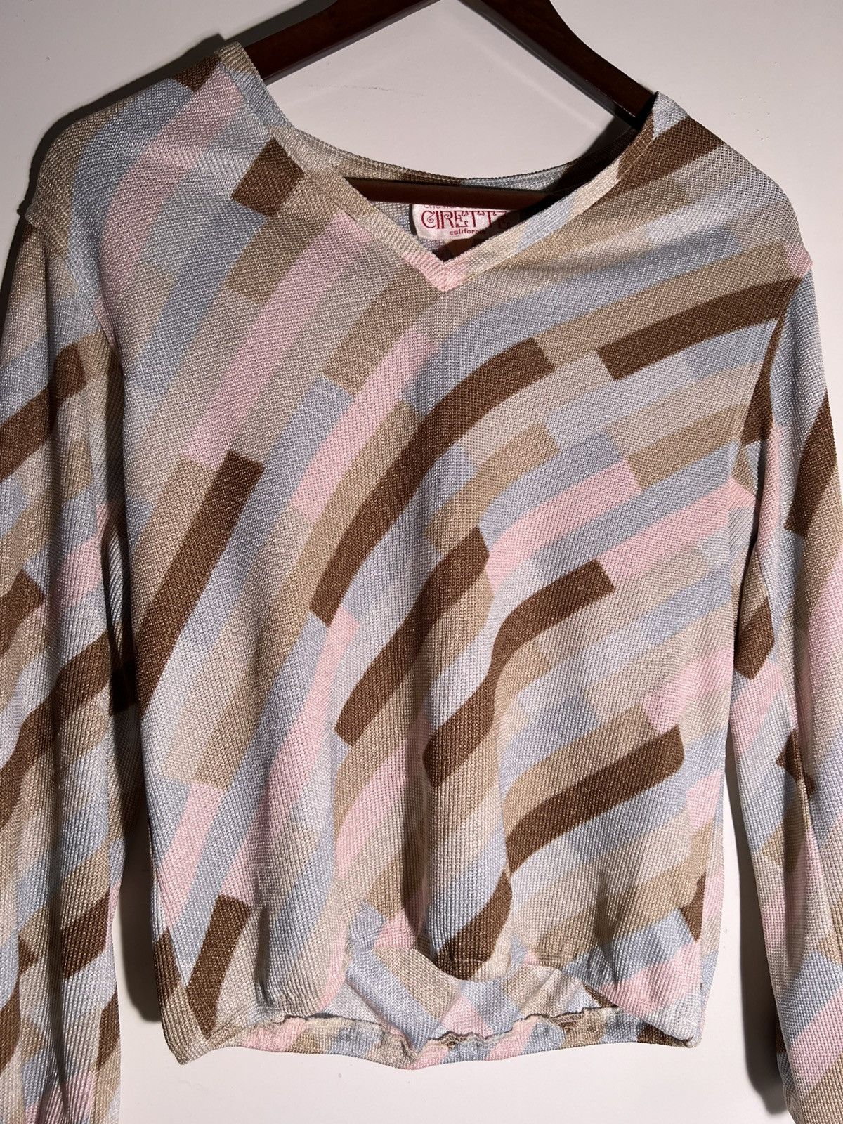 Vintage 60's 70's Vintage Cirette California Abstract Retro Sweater Size L / US 10 / IT 46 - 2 Thumbnail