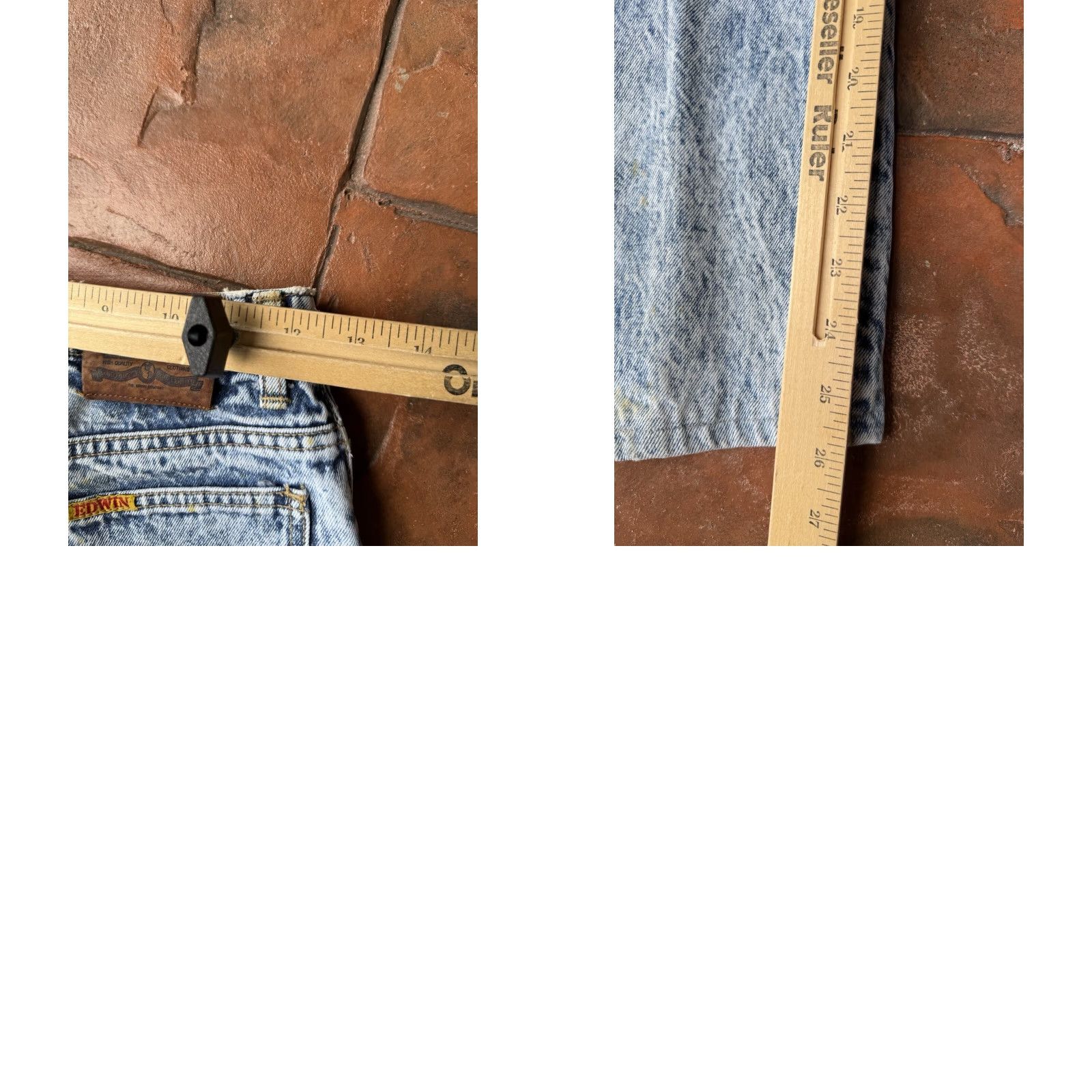 Edwin VINTAGE Edwin Denim Straight Jeans Women’s 24x26 Acid Wash Slim Blue 80s Size 42" / US 20 - 10 Thumbnail