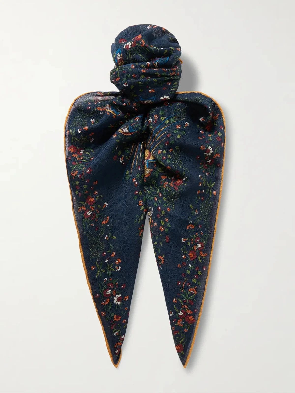 Drake Birds of Paradise Silk Scarf Made in Italy Floral Print Size ONE SIZE - 1 Thumbnail