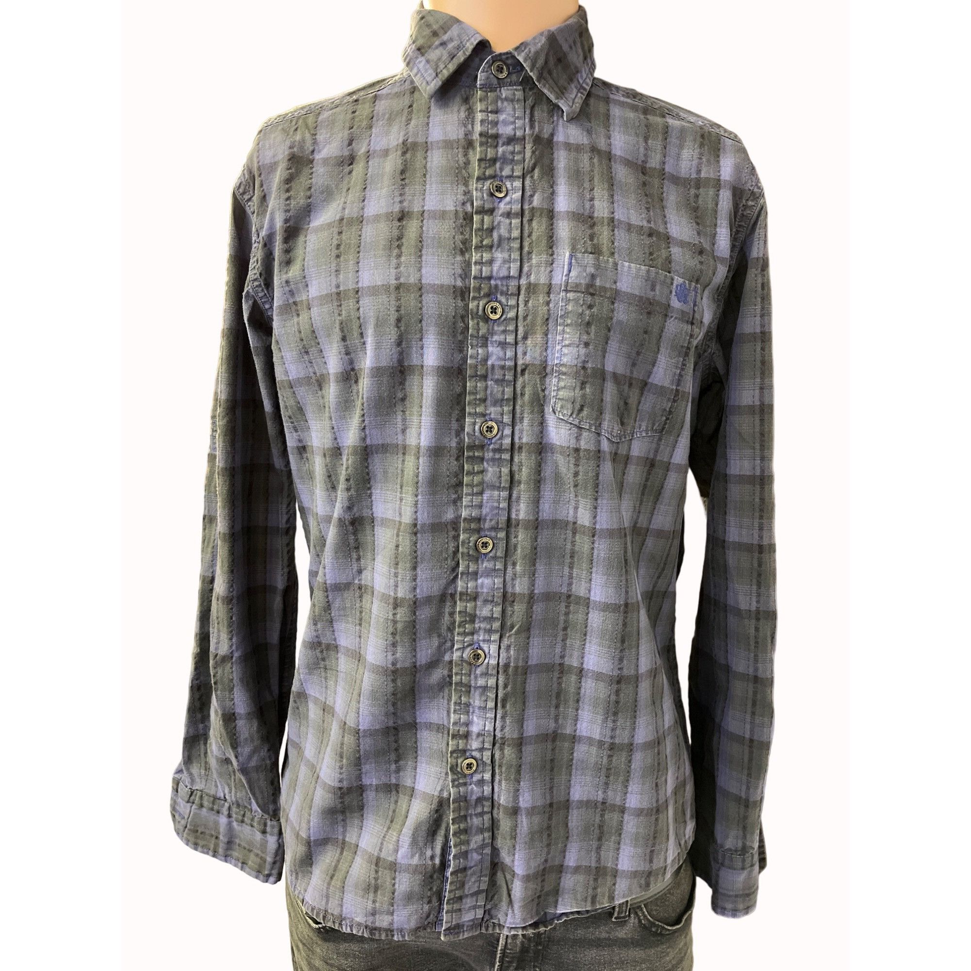 Rock & Republic Rock & Republic Men's Purple Plaid Shirt/Button Up Size S SK Size US S / EU 44-46 / 1 - 1 Thumbnail