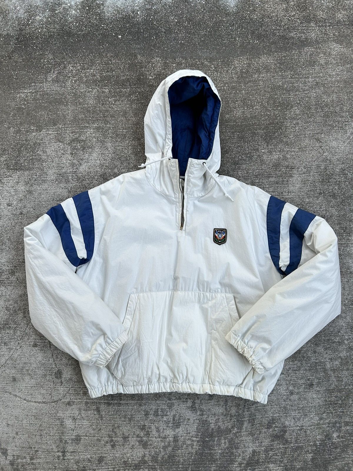Polo Ralph Lauren Vintage Vintage polo crest RL quarter zip pullover puffer jacket Grailed