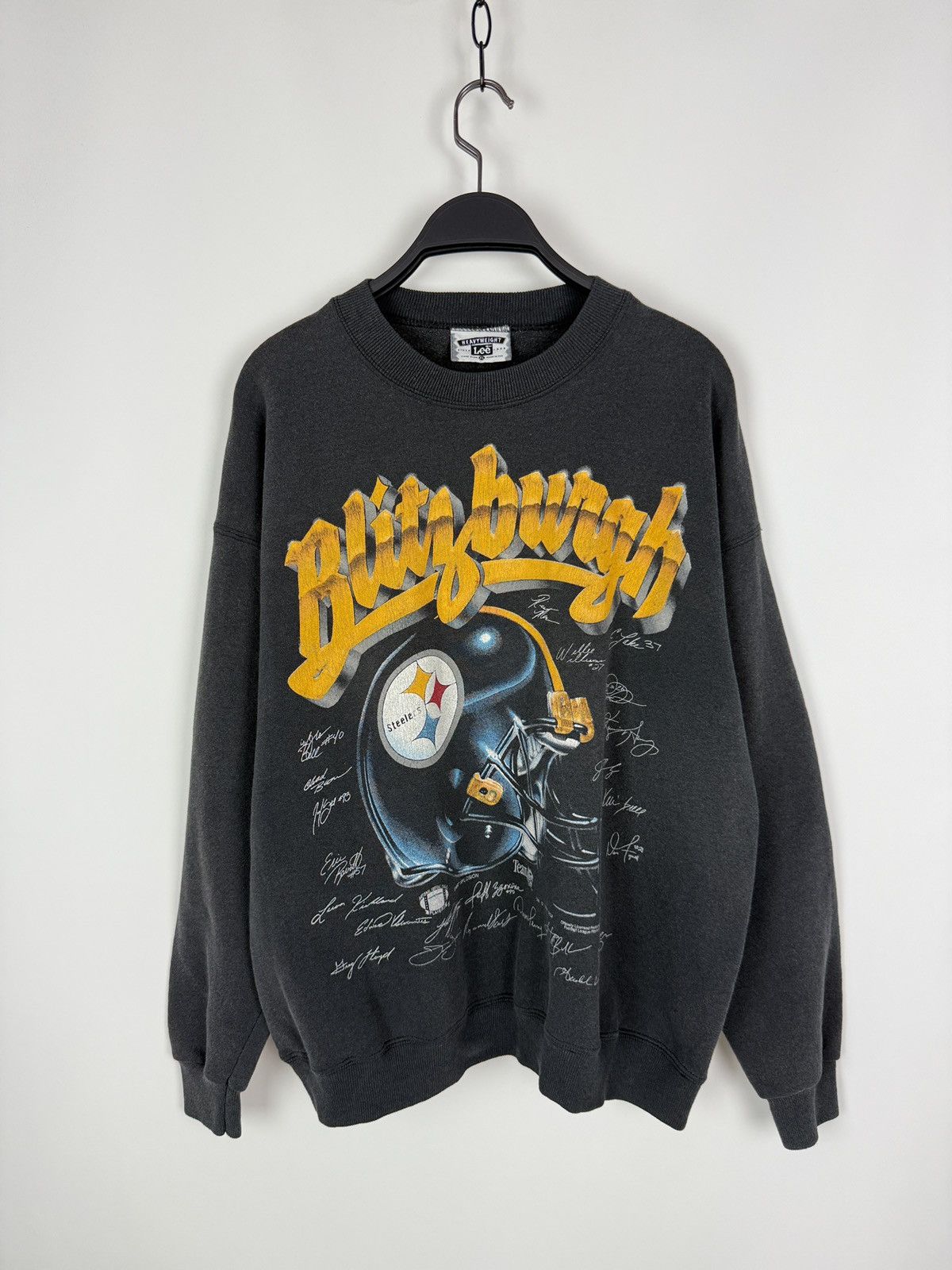Vintage 1994 Vintage Lee NFL Steelers Blitzburgh Graphic Sweatshirt Size US XL / EU 56 / 4 - 1 Thumbnail