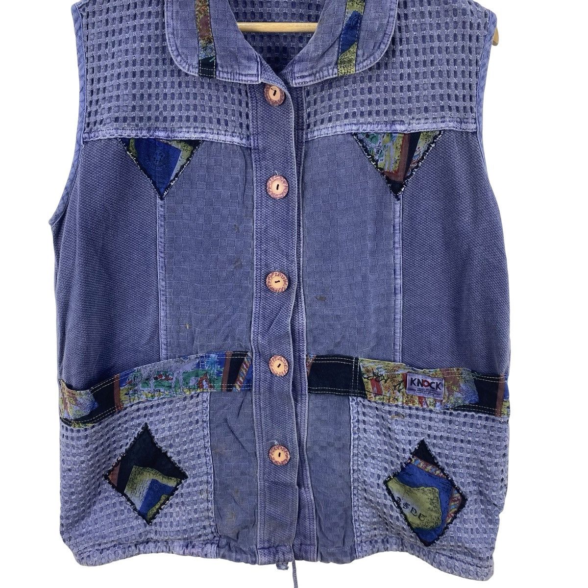 Vintage Vintage KNOCK Japan Style Patchwork Sleeveless Waffle Size XL / US 12-14 / IT 48-50 - 6 Thumbnail