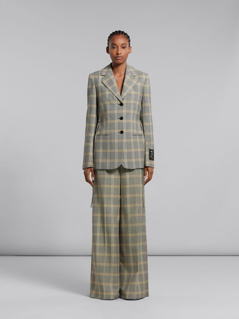 Marni o1y1025 Checked Blazer in Gray/Yellow Size M / US 6-8 / IT 42-44 - 4 Thumbnail