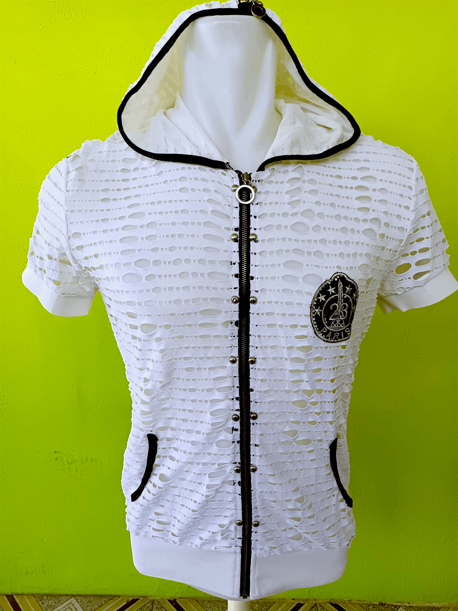 Other Distressed Shirt punk style OVER GIRL Mesh Zip Hoodie Size US L / EU 52-54 / 3 - 1 Thumbnail