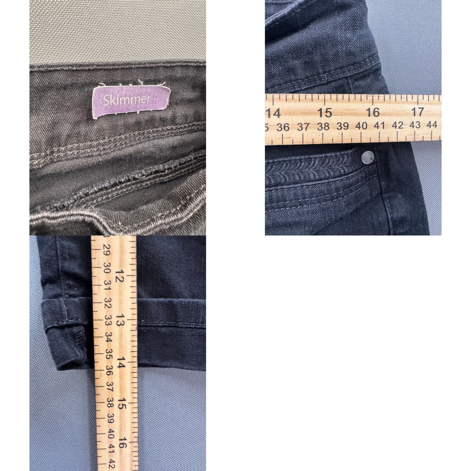 Gloria Vanderbilt Gloria Vanderbilt Skimmer Shorts Black Denim 12 Womens Slim Knee Length Cuffed 5-Pocket Design Stretch Flat Front Mid Rise Casual Workwear Size 24" / US 00 / IT 34 - 8 Thumbnail