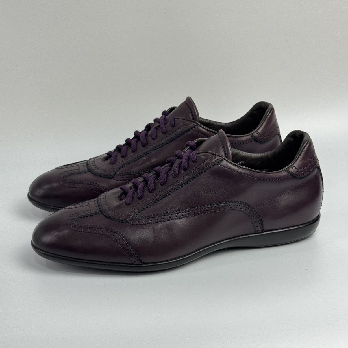 Santoni Santoni Caoutchouc Italy - Purple Low-top Leather Sneakers🔥 Size US 9 / EU 42 - 5 Thumbnail