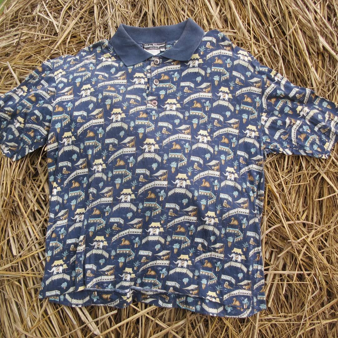 Salvatore Ferragamo Vintage Full Print Salvatore Ferragamo polo shirt Size S Size US M / EU 48-50 / 2 - 4 Thumbnail