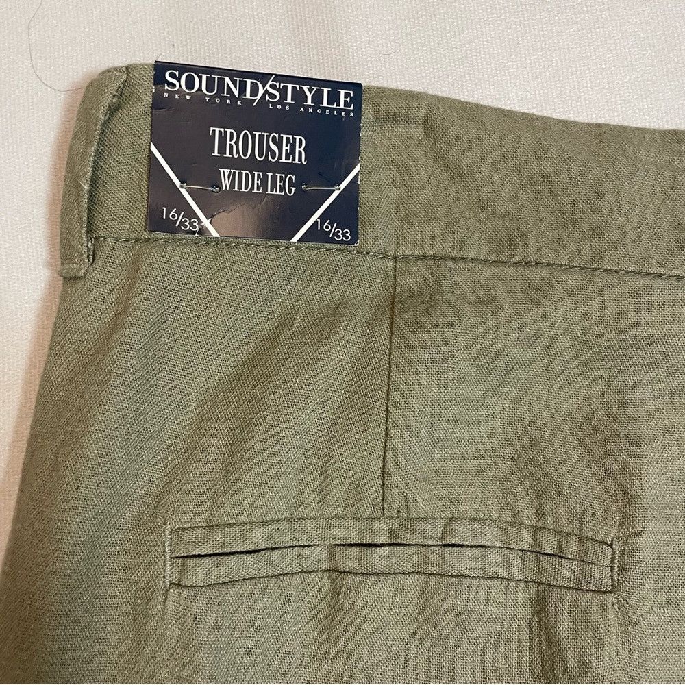 Other NWT New Sound Style Linen Blend Wide Leg Olive Pants Size 1 Size 38" / US 16 / IT 52 - 8 Thumbnail