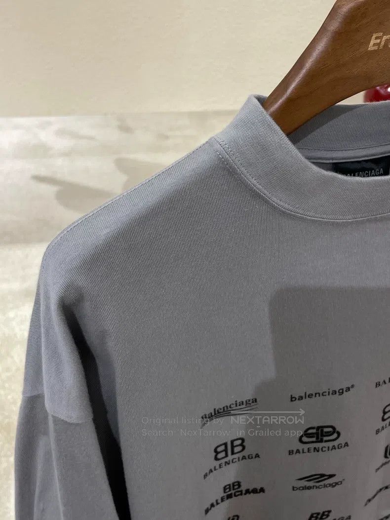 Balenciaga Balenciaga Full Printed Logo Letter Printed Long Sleeve Ro Size US S / EU 44-46 / 1 - 4 Thumbnail