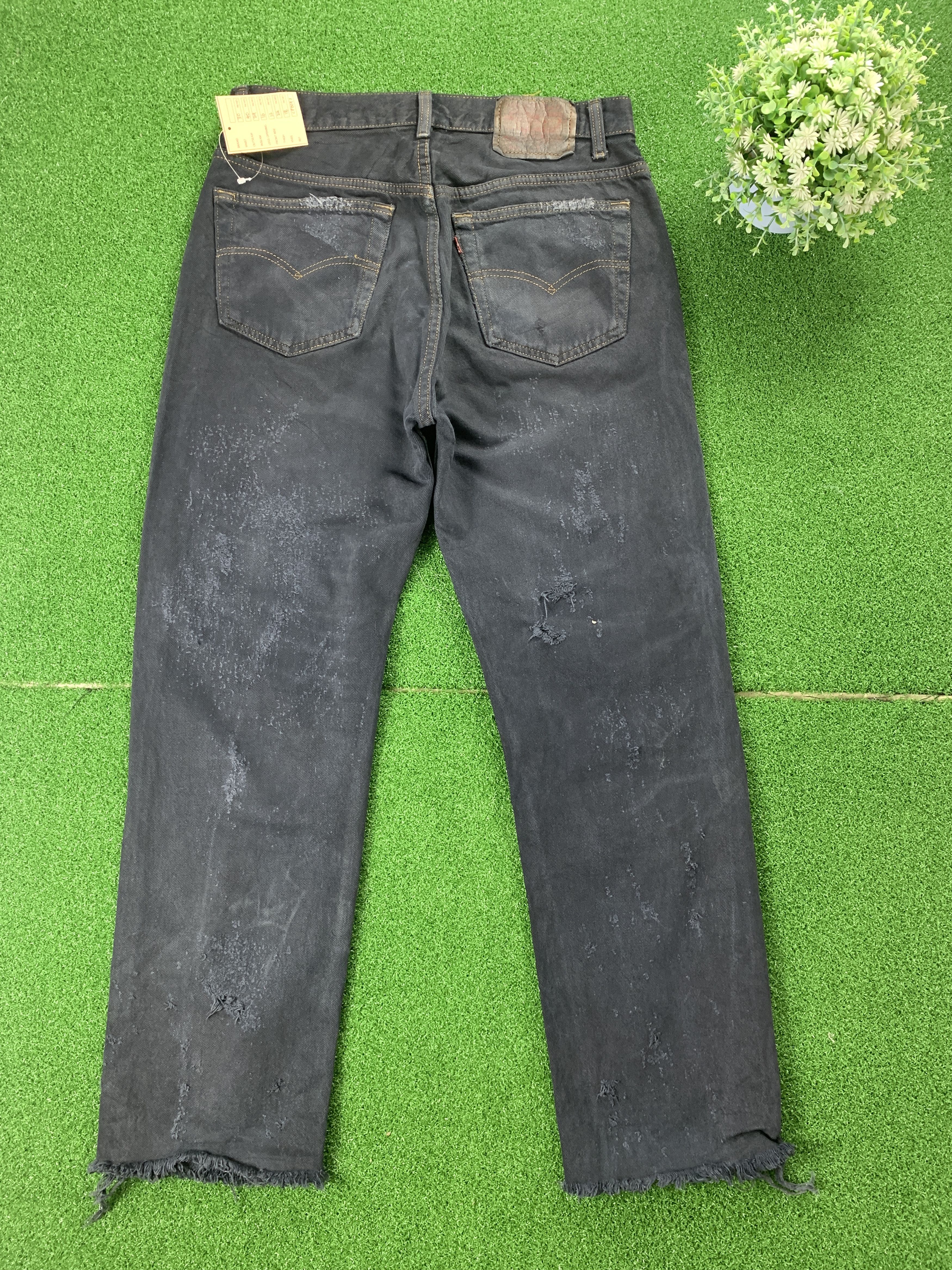 Levi's × Vintage Vintage Levi's 503 Distressed Black Jeans Size US 30 / EU 46 - 9 Thumbnail