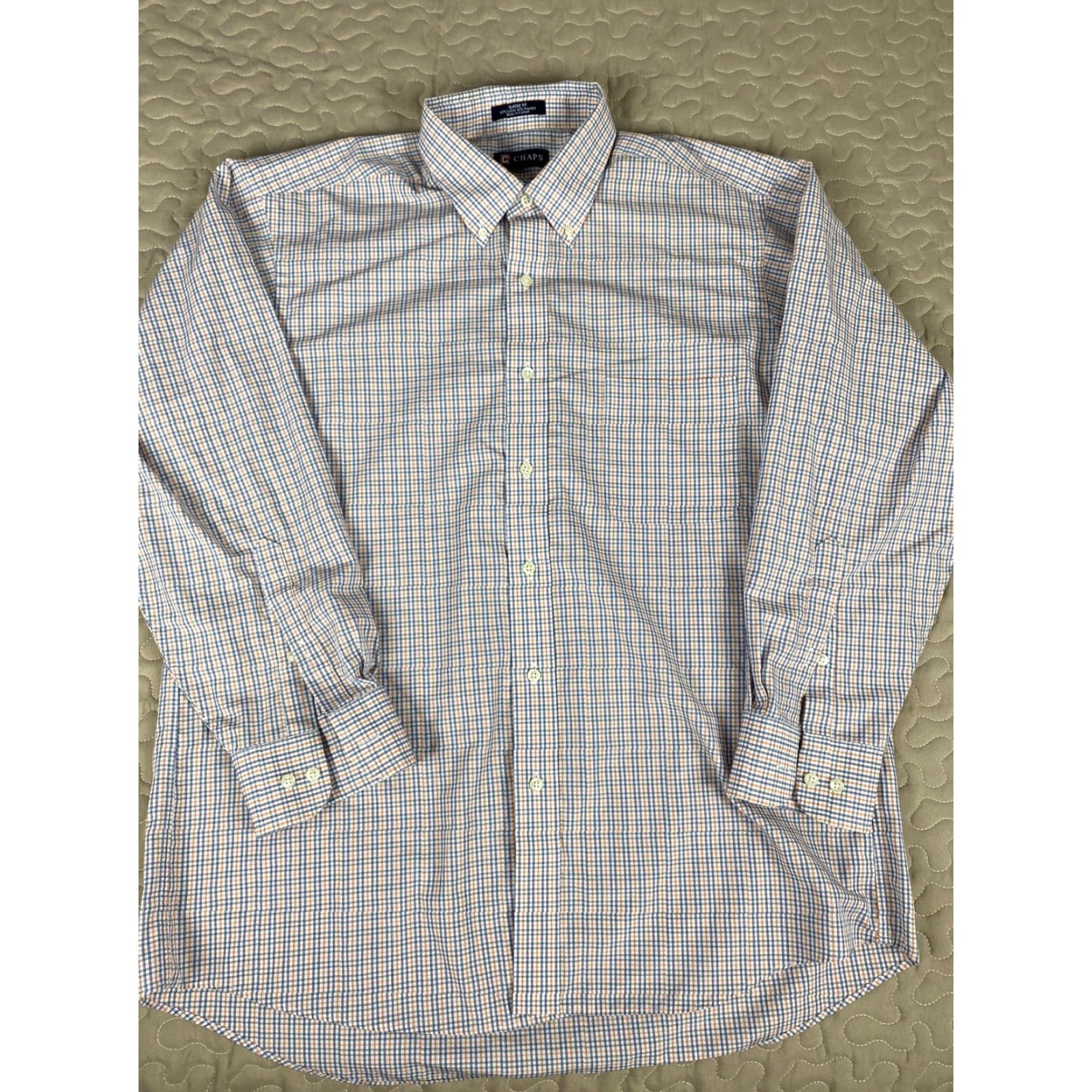 Ralph Lauren Chaps Ralph Lauren Wrinkle Free Dress Shirt Checkered Mens Sz 17 32/33 Black Size 46R - 2 Thumbnail