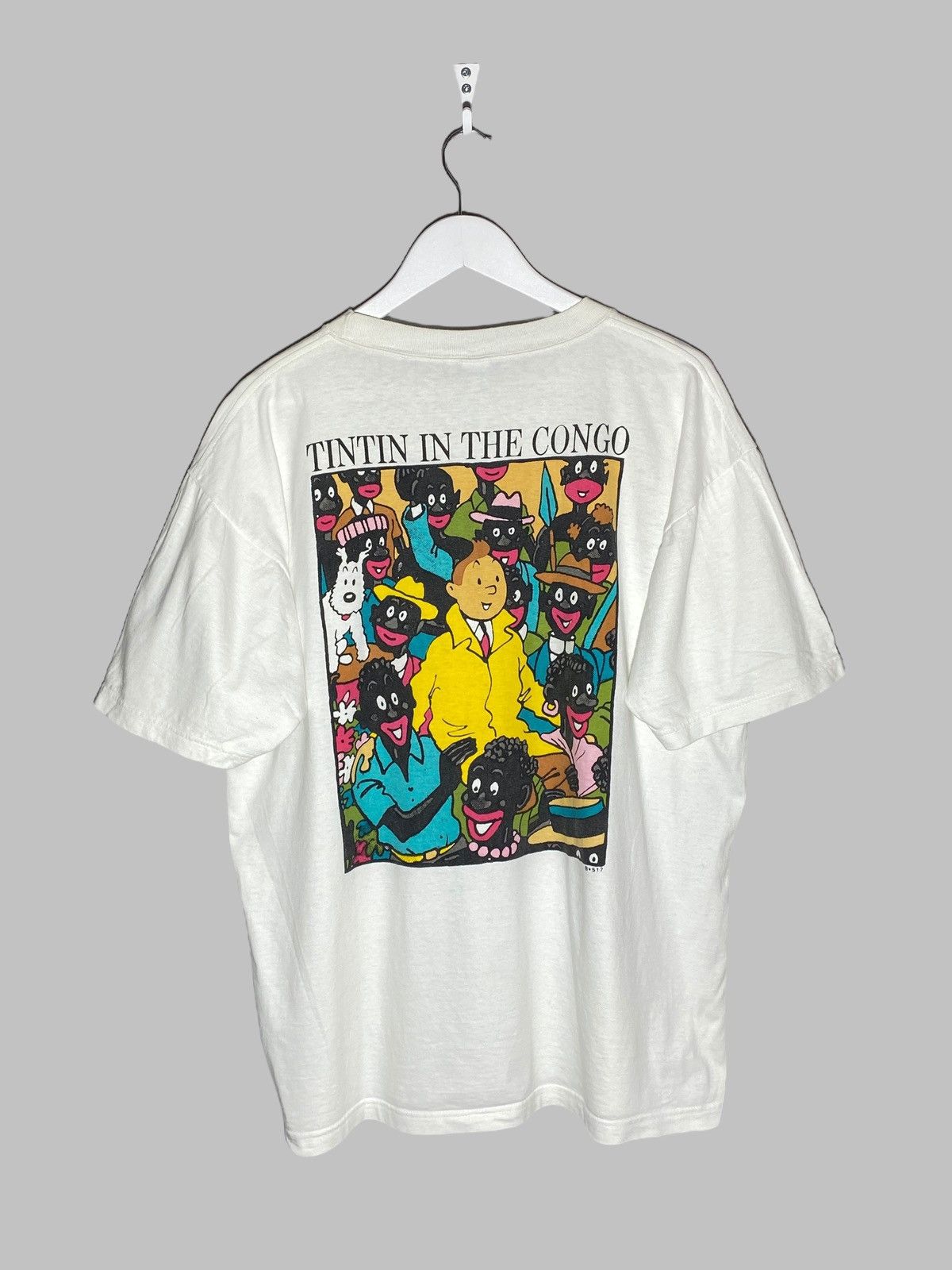 Cartoon Network 🔥 90s TINTIN IN THE CONGO CONTROVERSIAL COMIC TEE RARE Size US XL / EU 56 / 4 - 1 Thumbnail
