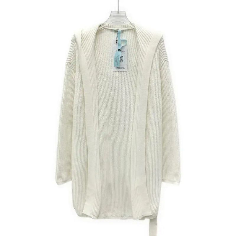 Max Mara MaxMara White Cotton Women's Cardigan 0089 Size L / US 10 / IT 46 - 1 Thumbnail