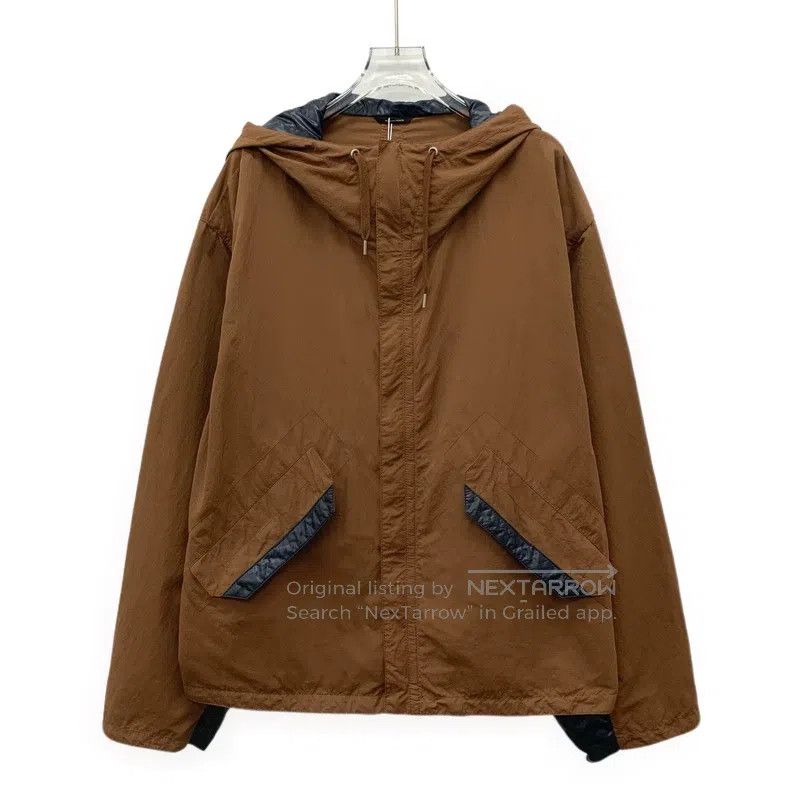 Hermes Hermes Dark Brown Hooded Drawstring Long Sleeve Jacket Win Size US L / EU 52-54 / 3 - 1 Thumbnail