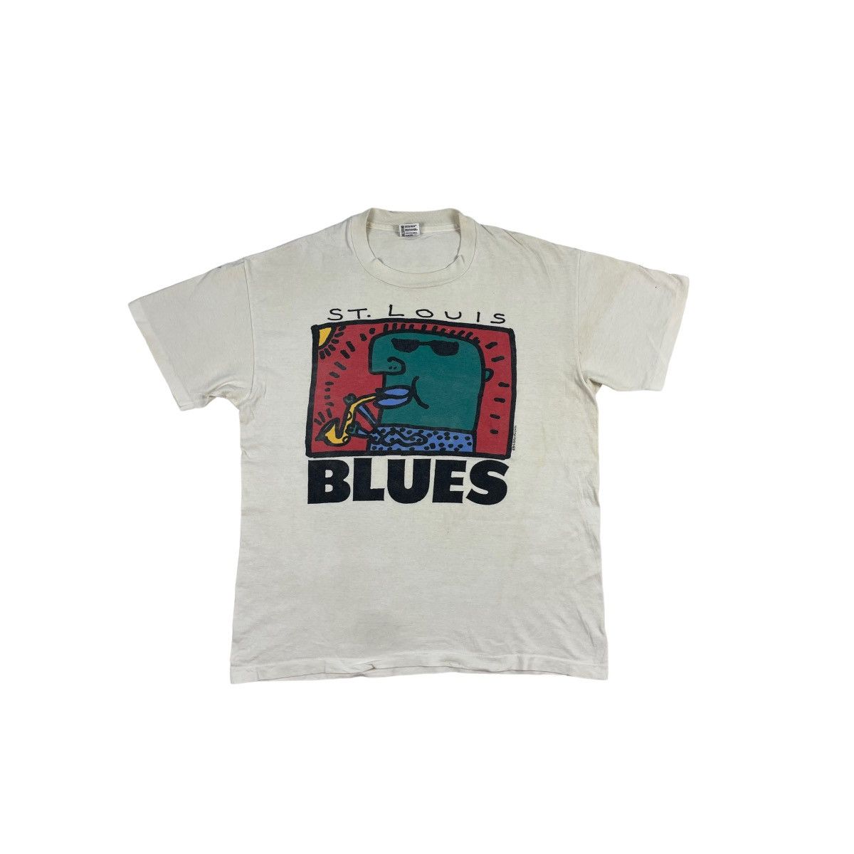 Band Tees VTG 91 Big Head Design St. Louis Blues Music Tee Size US XL / EU 56 / 4 - 1 Thumbnail