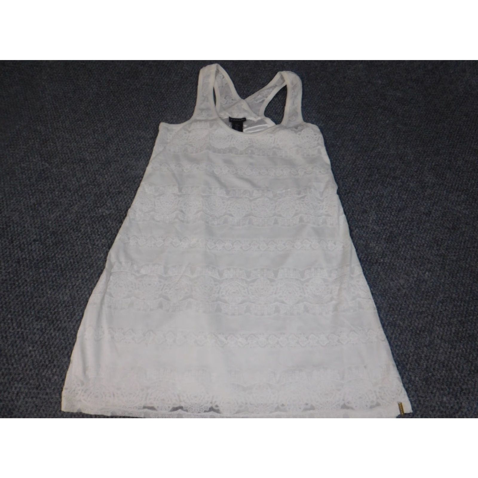 Vintage Tahari Blouse Sleeveless White Small S Tunic Cotton Polyester Rayon Crew Neck Pullover Casual Womens Regular Vintage No Size S / US 4 / IT 40 - 2 Thumbnail