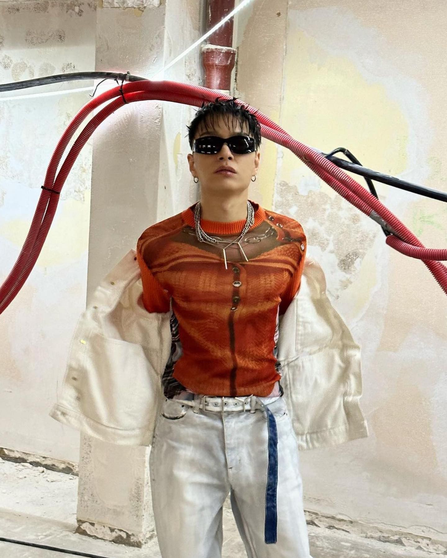 Jean Paul Gaultier × Y/Project Orange Trompe L'oeil Cardigan Print Sweater Size US XS / EU 42 / 0 - 2 Thumbnail