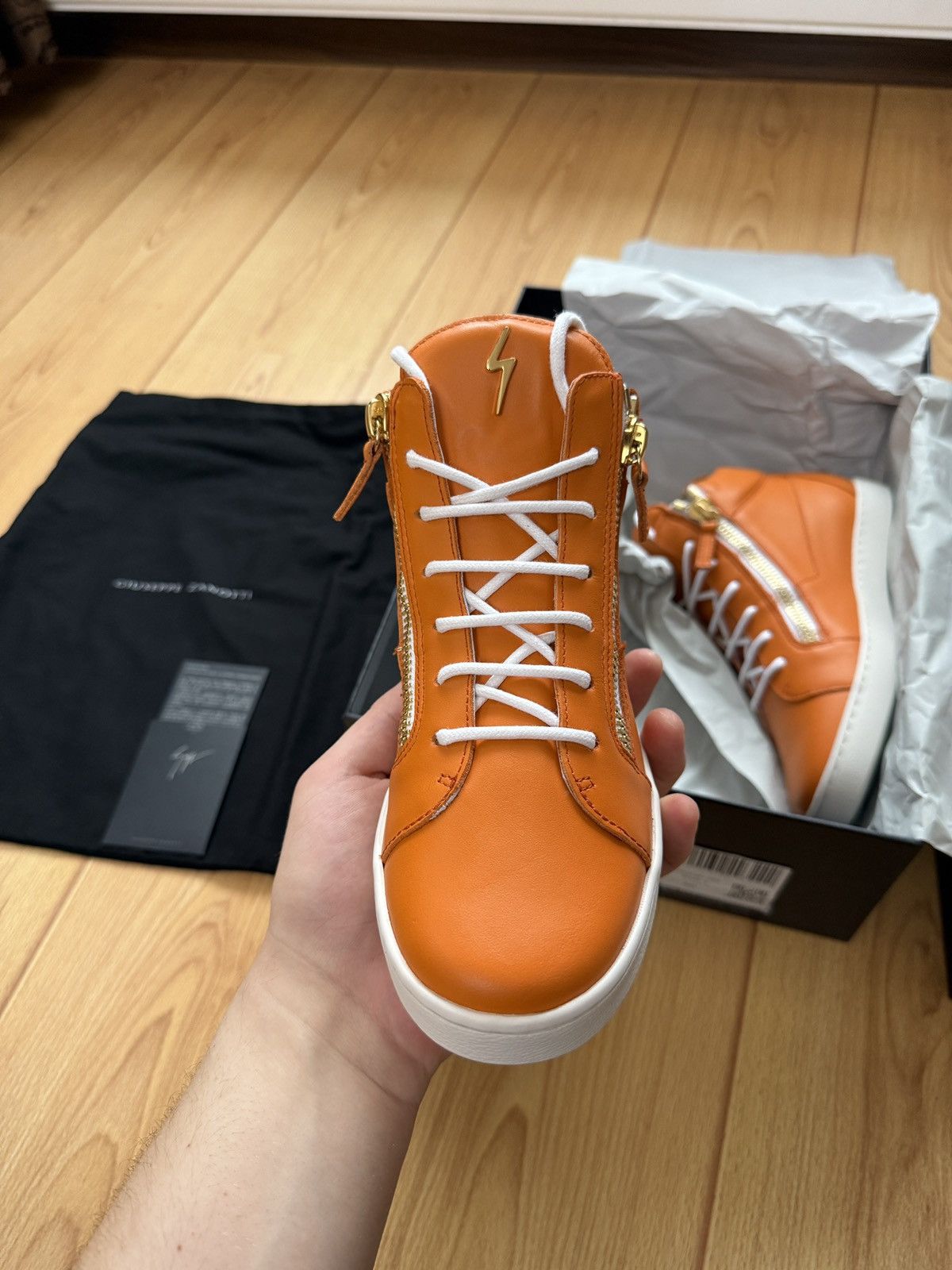 Giuseppe Zanotti Giuseppe Zanotti Brek High Orange Gold Zip BNIB 37 Size US 7 / IT 37 - 4 Thumbnail