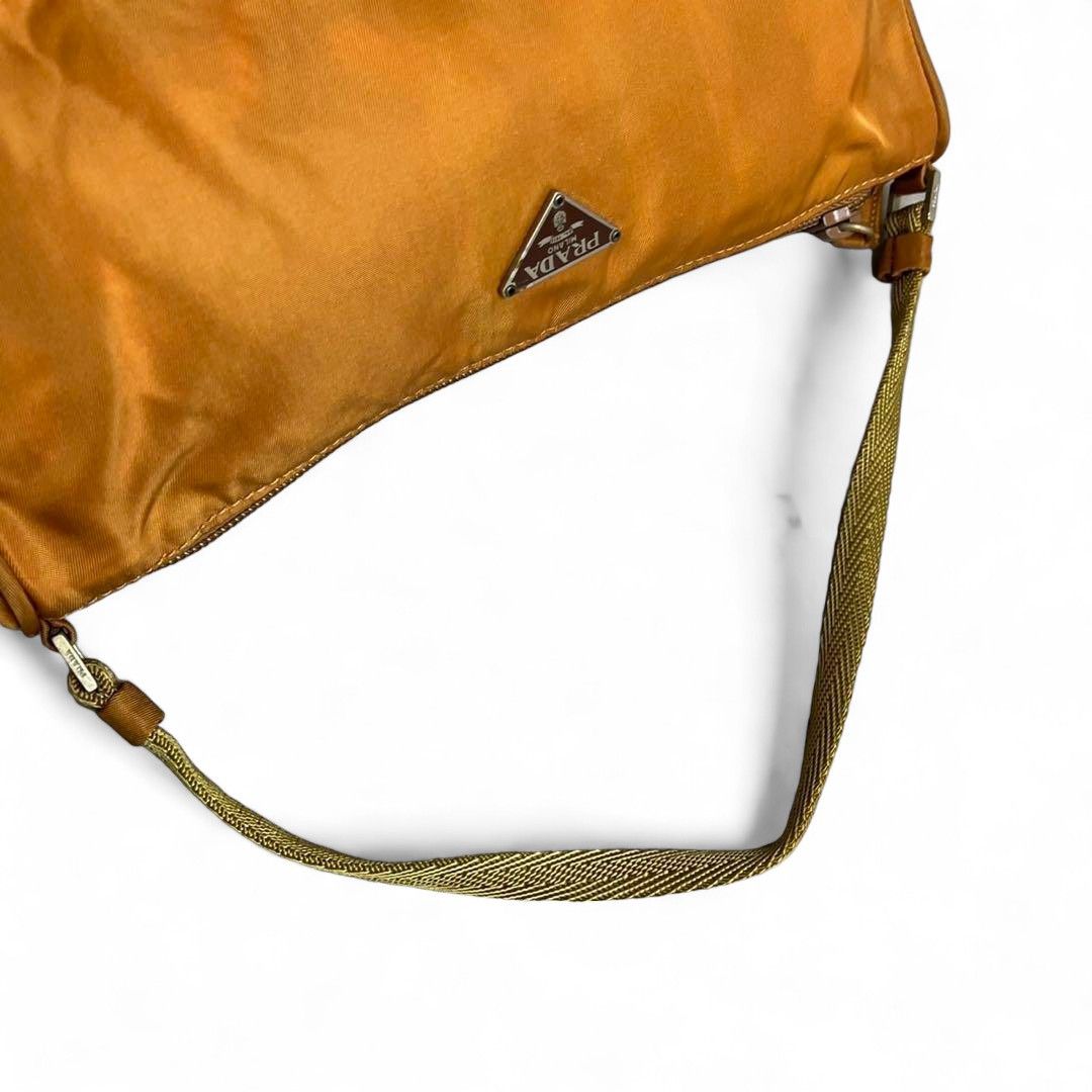 Prada Prada - Orange Pouch Handbag Leather Nylon Size ONE SIZE - 6 Thumbnail