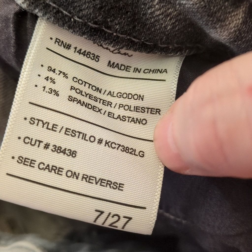 Other Kancan Gray Black Distressed Raw Hem Jeans Size 7/27 Size 25" / US 0 / IT 36 - 4 Thumbnail