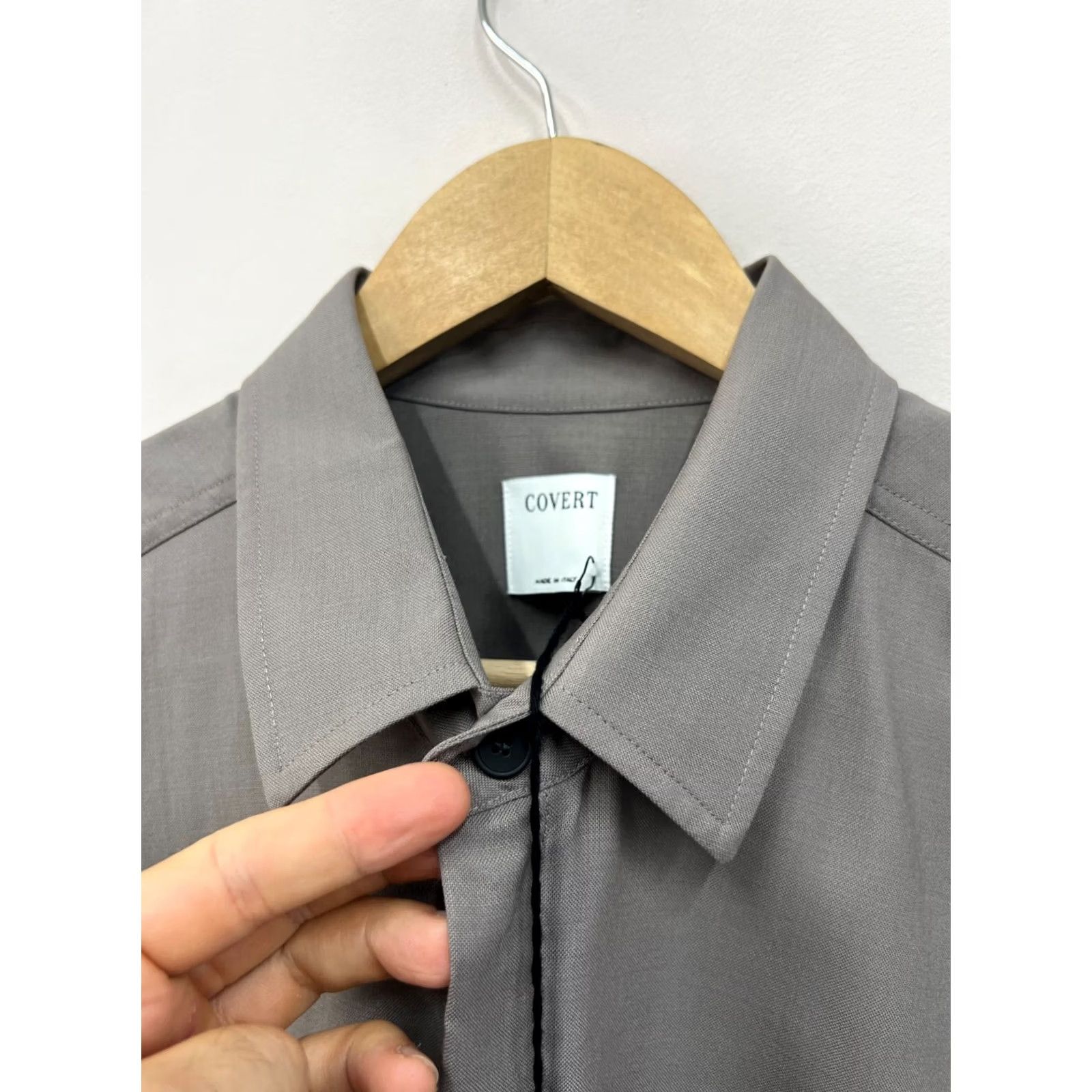 Vintage Covert Italy Patch Pocket Shirt Wool Long Sleeve Mens Size L Gray Size US L / EU 52-54 / 3 - 4 Thumbnail