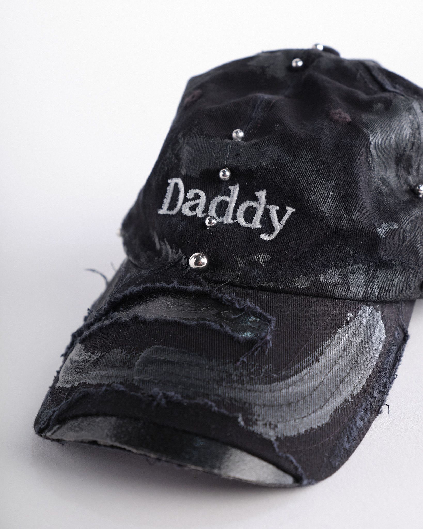 Other ASTROBOI* 'Daddy' Black Distressed Pierced Hat Size ONE SIZE - 3 Thumbnail