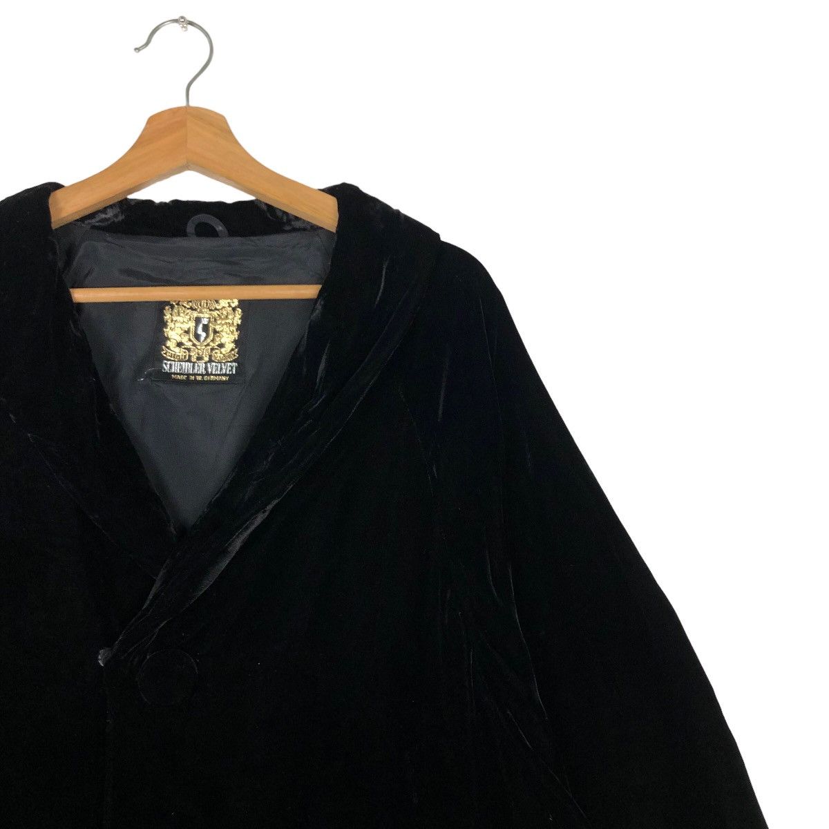 Vintage 🔥Rare Long Jacket Scheibler Velvet Made in W.Germany Black Size US M / EU 48-50 / 2 - 6 Thumbnail