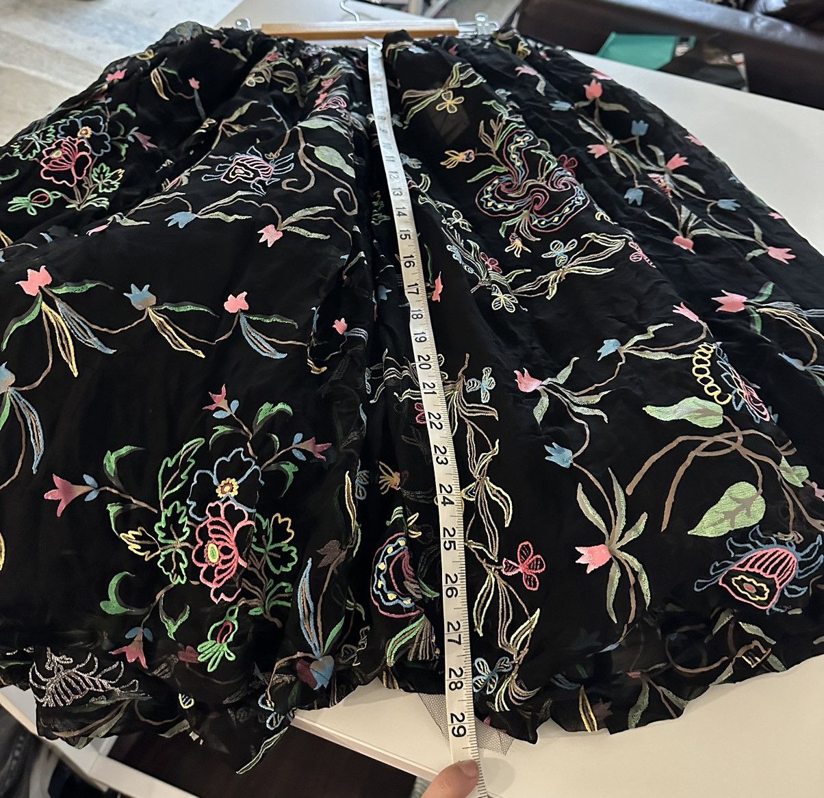 Comme des Garcons NEW Tao Comme Des Garçons Cupro Chiffon Floral Black Skirt Size 27" / US 4 / IT 40 - 5 Thumbnail