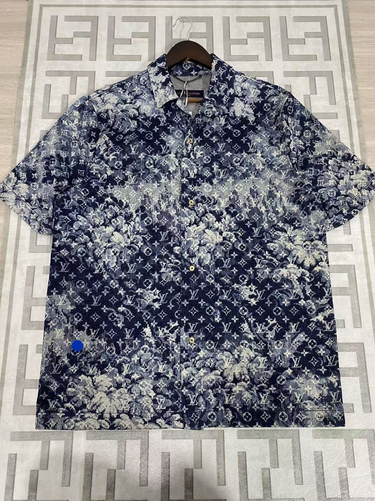 Louis Vuitton Blue Monogram Print Button-Up Shirt Size US M / EU 48-50 / 2 - 1 Thumbnail