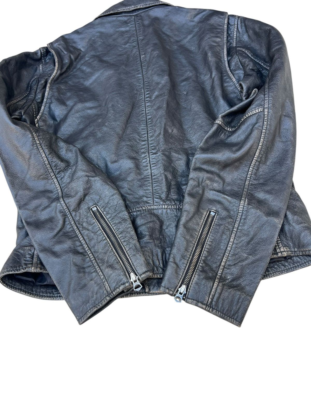 Levi's Levi’s Talon Patina Black Leather Double Collar Biker Jacket Size US M / EU 48-50 / 2 - 22 Thumbnail