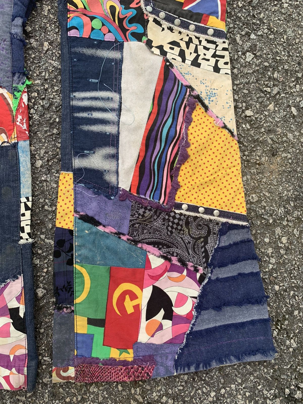 If Six Was Nine × Japanese Brand FLARE PATCHWORK HANDMADE HIPPIES STYLE REWORK INSANE PANTS🌈 Size US 32 / EU 48 - 9 Thumbnail