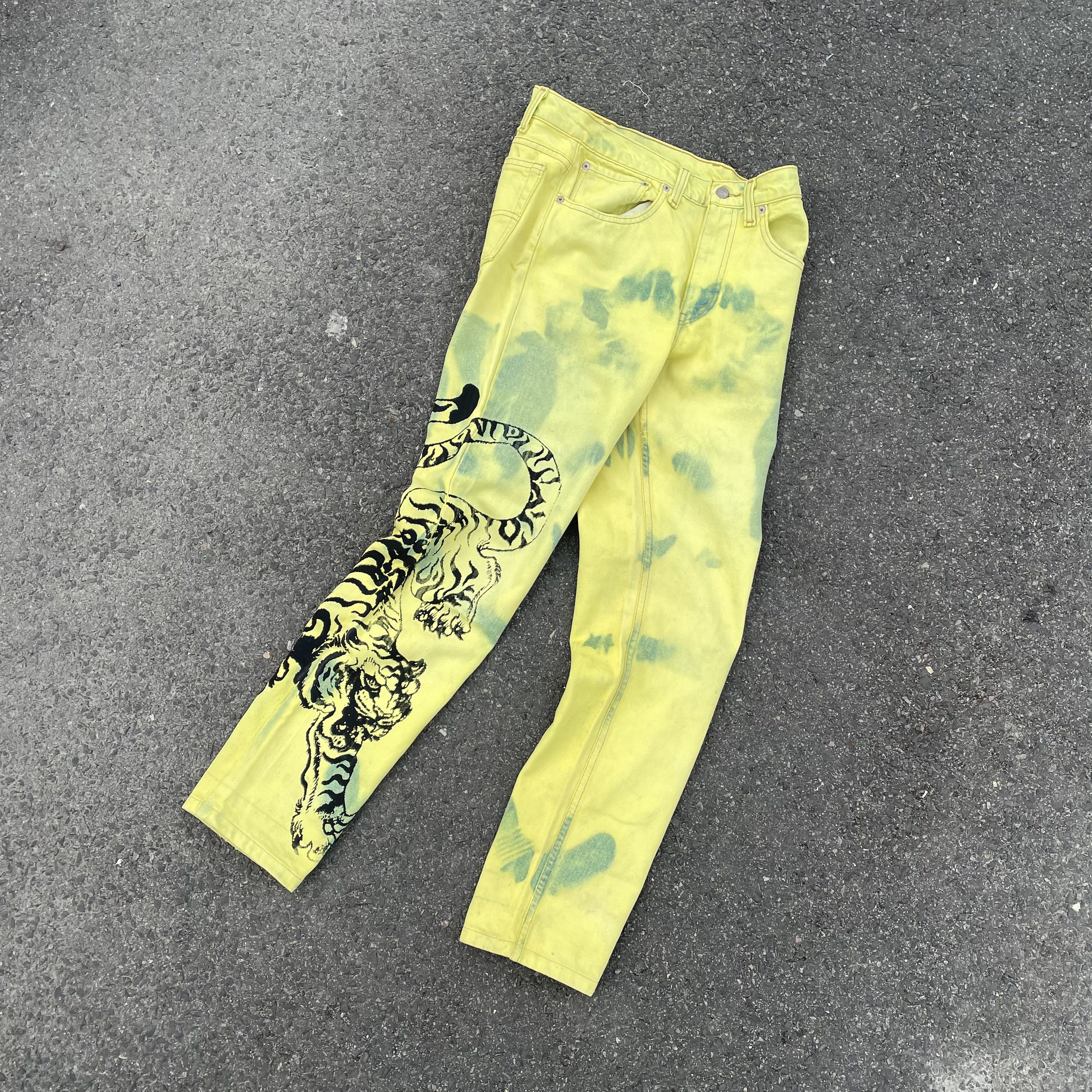 Levi's Vintage Levi's Custom Tiger Pants Graphic Bleach Wash Y2K Size US 31 - 3 Thumbnail