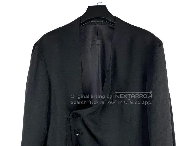 Yohji Yamamoto Yohji Yamamoto Bias cut collarless blazer jacket Size US XL / EU 56 / 4 - 3 Thumbnail