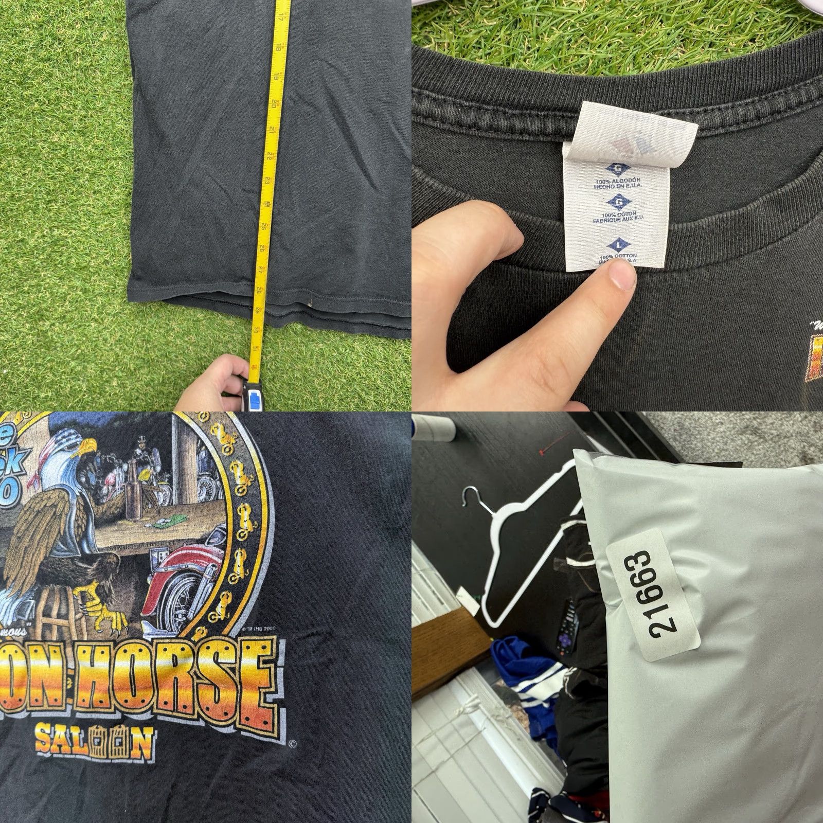 Vintage VINTAGE Murina Shirt Mens Large Black Graphic Print Short Sleeve Biker Motorcycle Eagle Horse Iron Horse Saloon T-Shirt 2000s Men Size US L / EU 52-54 / 3 - 8 Thumbnail