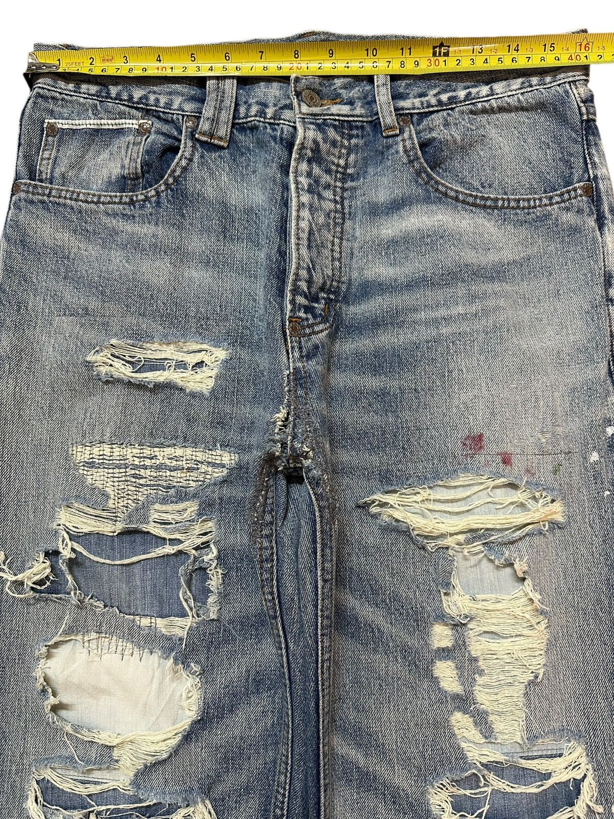 Hysteric Glamour Vintage Japanese Brand Blue Faded Distressed Loose Jeans Size US 32 / EU 48 - 11 Thumbnail