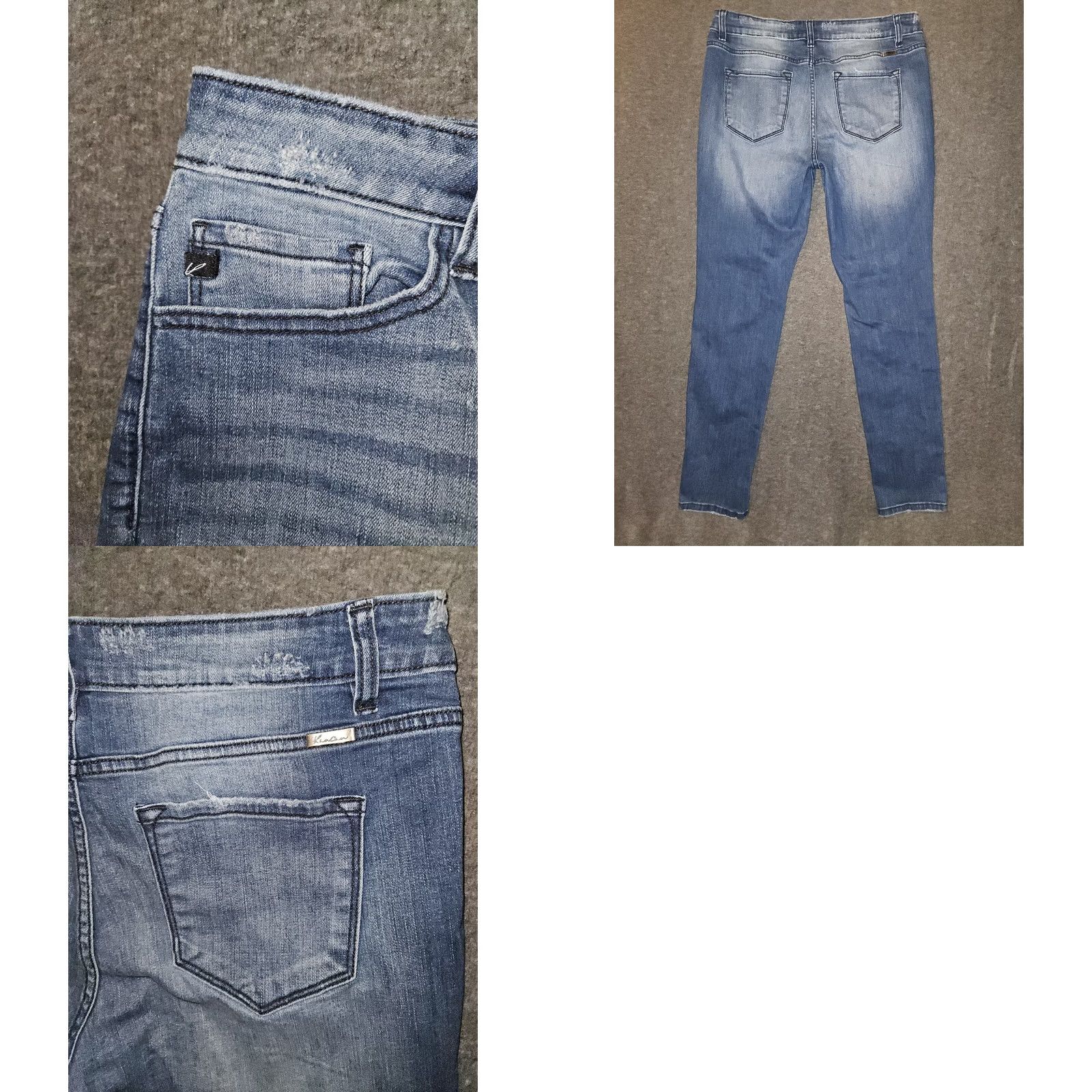Vintage KanCan Skinny Ankle Jeans Women's 30 Denim Blue Distressed Stretch City Logo Regular Inseam 30.5 in 34 Waist Size 30" / US 8 / IT 44 - 8 Thumbnail