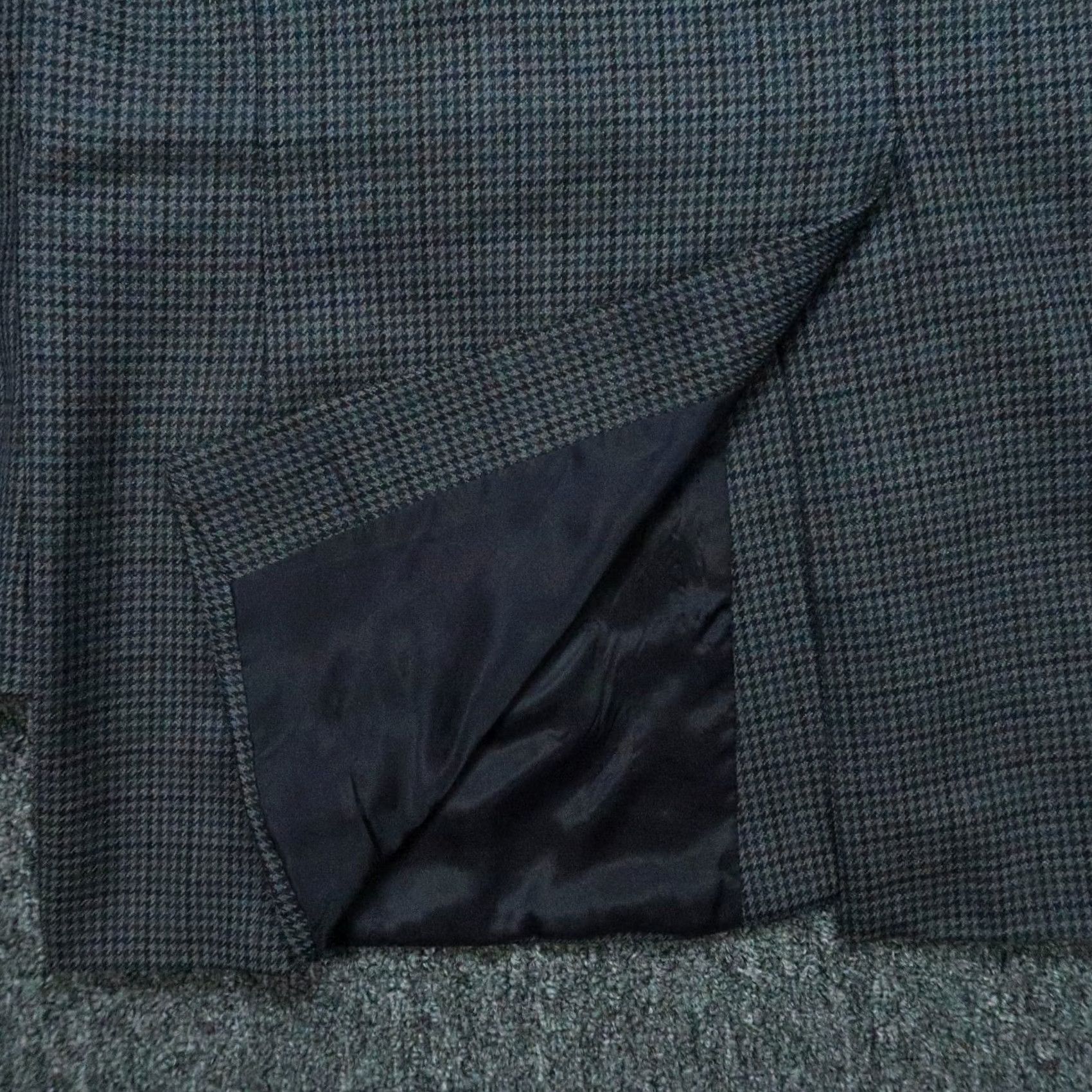Ralph Lauren VINTAGE Lauren Ralph Lauren Blazer Mens 44L Gray Blue Houndstooth Wool LRL Sport Coat Size 44R - 6 Thumbnail