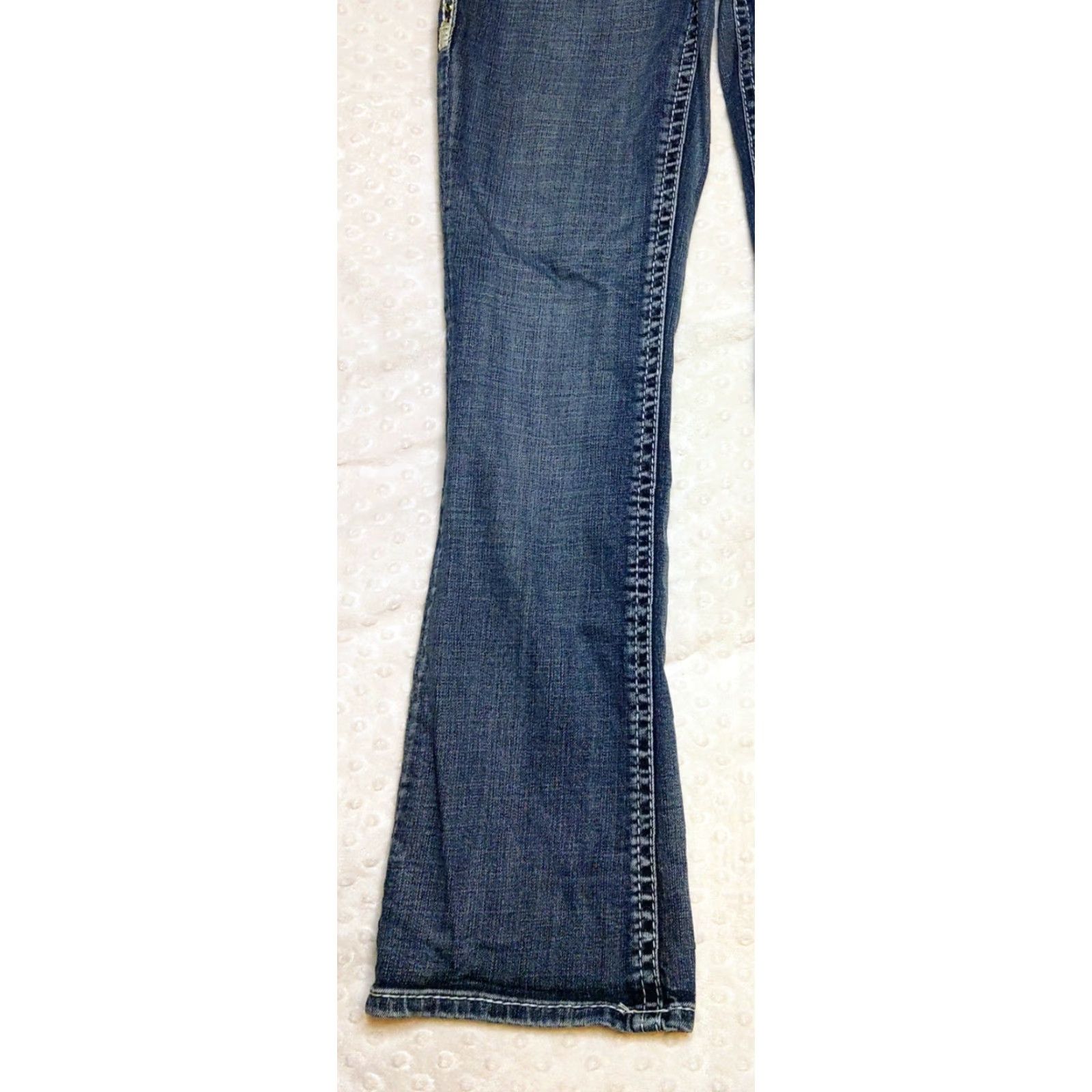 Denime Rock & Roll Cowgirl Denim Jeans Women 28x30 Mid Rise Bootcut Stretch Rhinestone Size 28" / US 6 / IT 42 - 3 Thumbnail