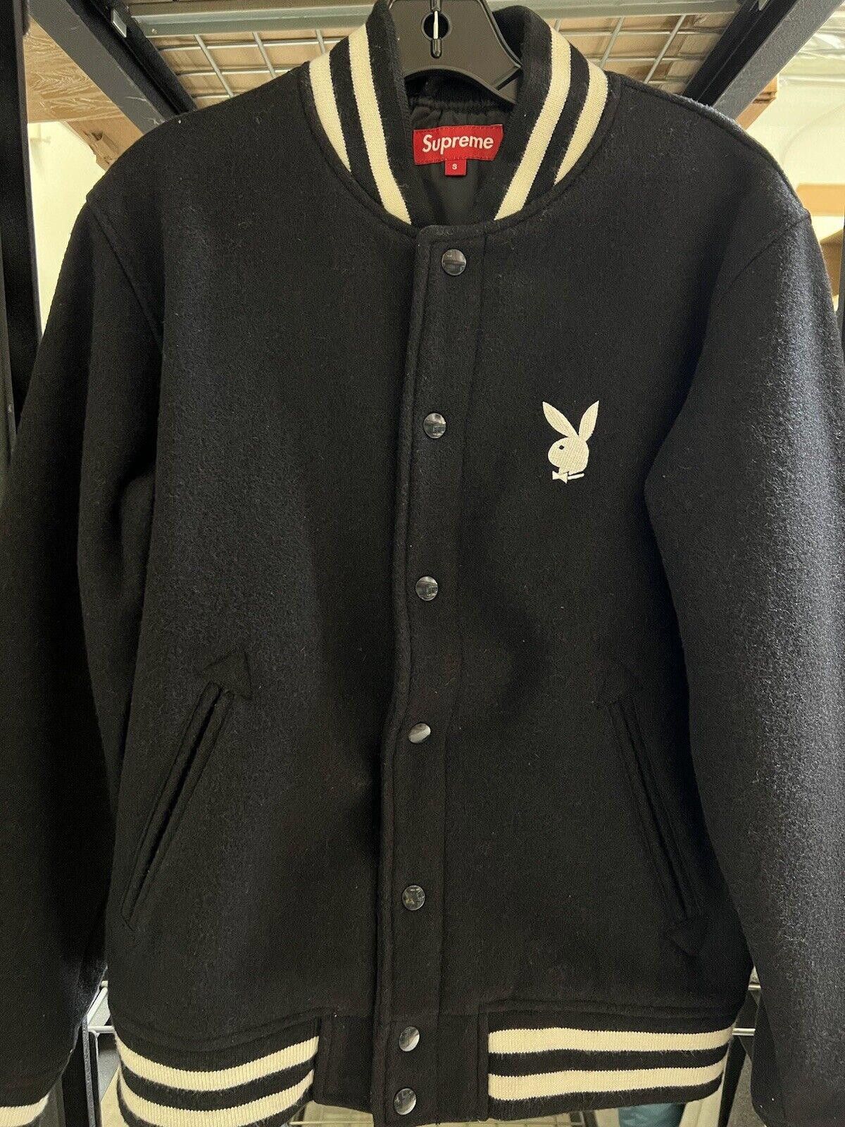 Supreme 2011 PRE OWNED SUPREME X PLAYBOY BLACK VARSITY JACKET Size US S / EU 44-46 / 1 - 2 Thumbnail